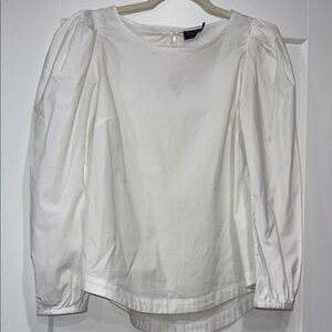 Vineyard Vines White Women's Blouse with Puff Sleeves